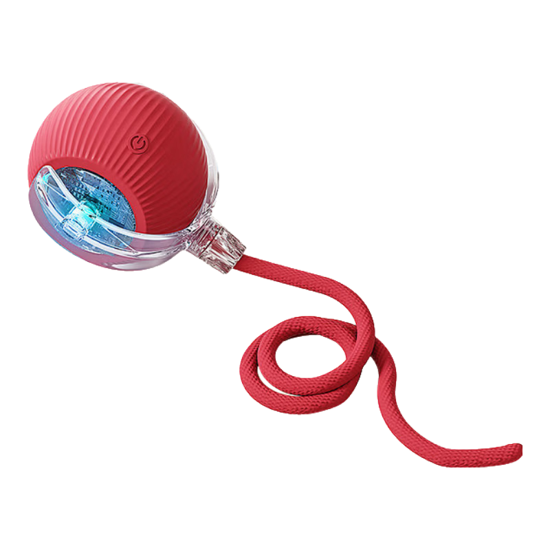 皓依猫玩具猫咪自动逗猫球棒电动自嗨神器自己玩解闷猫猫小猫幼猫宠物 【三挡可调+带逗猫绳+USB充电线】红色智能电动逗猫球