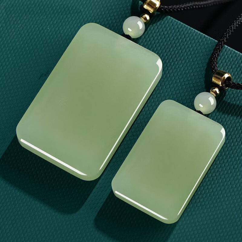 和田玉平安无事牌男女玉器礼物吊坠湖水绿首饰挂件护身符珠宝玉佩 大款(50mm30mm) 京东折扣/优惠券