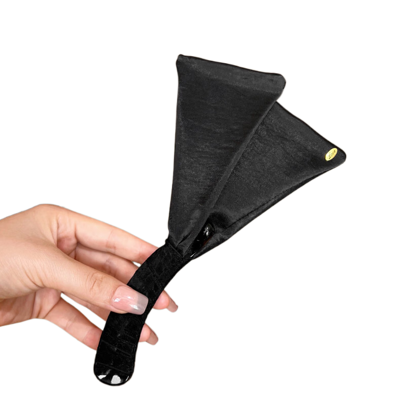 左歐馬尾香蕉夾豎夾后腦勺豎式發(fā)夾女緞面兔耳朵蝴蝶結(jié)發(fā)卡夾子扭扭夾 黑色