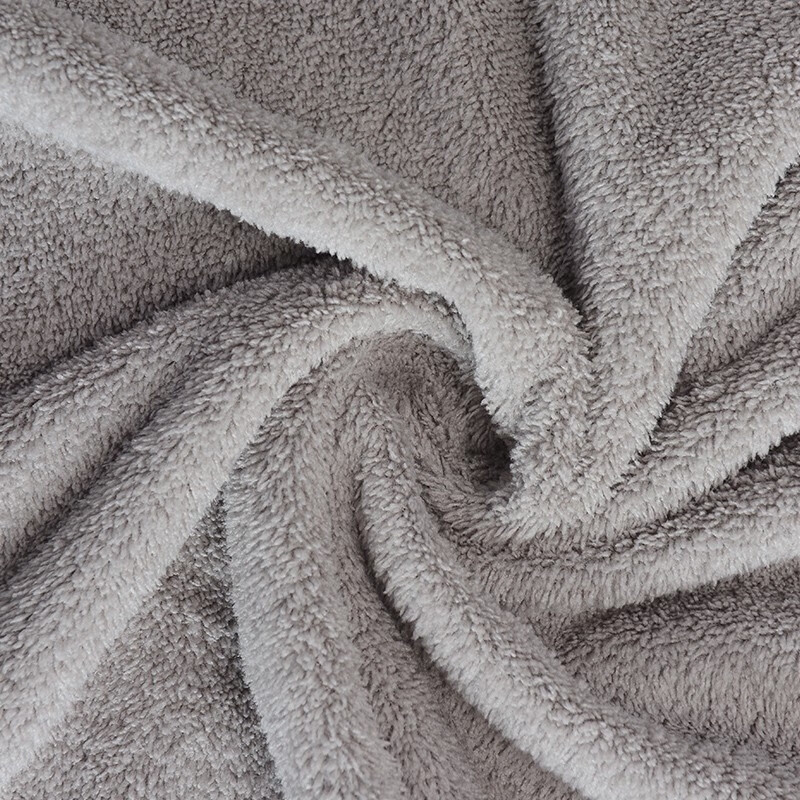 洁丽雅（Grace）珊瑚绒5A抗菌浴巾三件套装柔软吸水成人男女毛巾浴巾婴幼儿可用 （毛巾*2+浴巾*1）灰色 3条