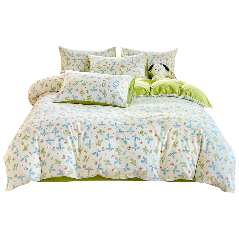 洁丽雅（Grace）100%纯棉四件套新疆棉床上用品被套200*230cm1.5/1.8米床年华