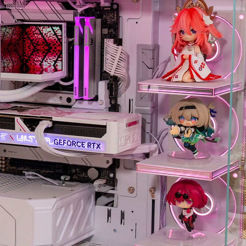 丛林豹电脑机箱风扇镶嵌展示手办置物支架无限镜支持神光同步白色ARGB台式 手办支架【白色】 丛林豹电脑机箱风扇镶嵌展示手办置物支架无限镜支持神光同步白色ARGB台式 手办支架【白色】