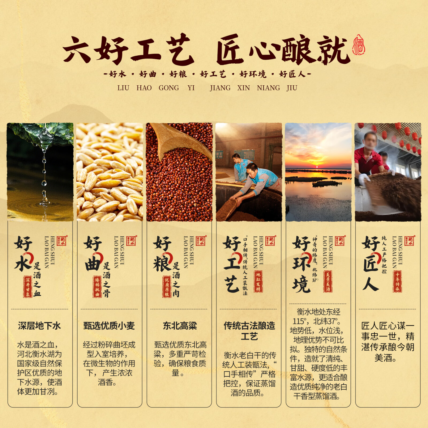 衡水老白干 黑盖金标42度 600mL 老白干香型白酒 纯粮高粱小麦酿造优级酒 42度 600mL 6瓶