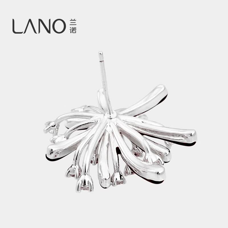 兰诺骐骥红烟花珍珠耳钉女款2026新款爆款高级感银针养耳洞耳饰 本白