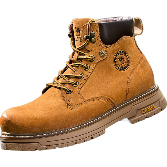 駱駝（CAMEL）【王俊凱同款】馬丁靴男新款百搭男士大黃靴戶外徒步工裝登山靴子 G15W136025 沙漠黃 (男款) 42