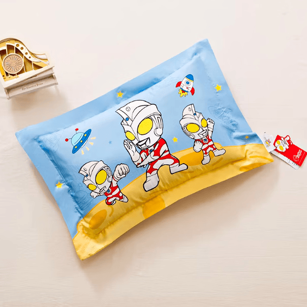 名享优品100纯棉儿童枕头套30x50幼儿园专用40x60全棉3-6岁以上枕头 三个奥特曼（1个纯棉枕套 ）四季通用/拉链款 30cmX50cm