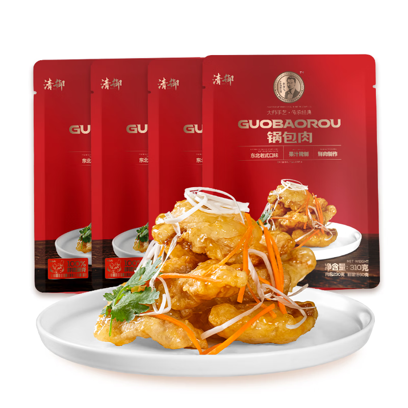 清御正宗东北老式锅包肉 310g 厚切猪里脊半成品 预制菜空气炸锅食材 东北老式锅包肉310g*4袋