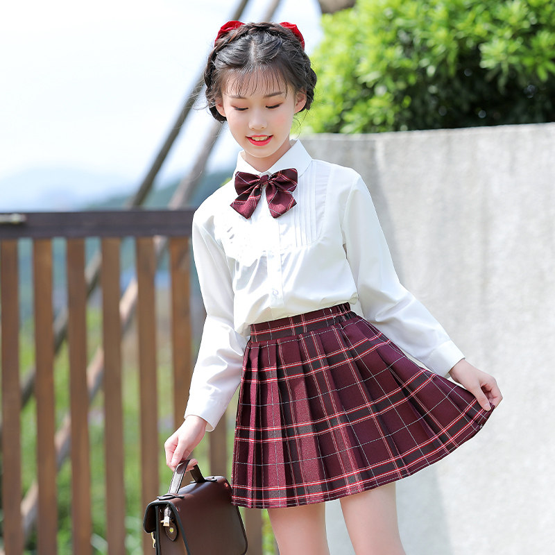 exemaba儿童jk制服裙正版秋冬女小学生校服女童毛衣外套新年套装全套
