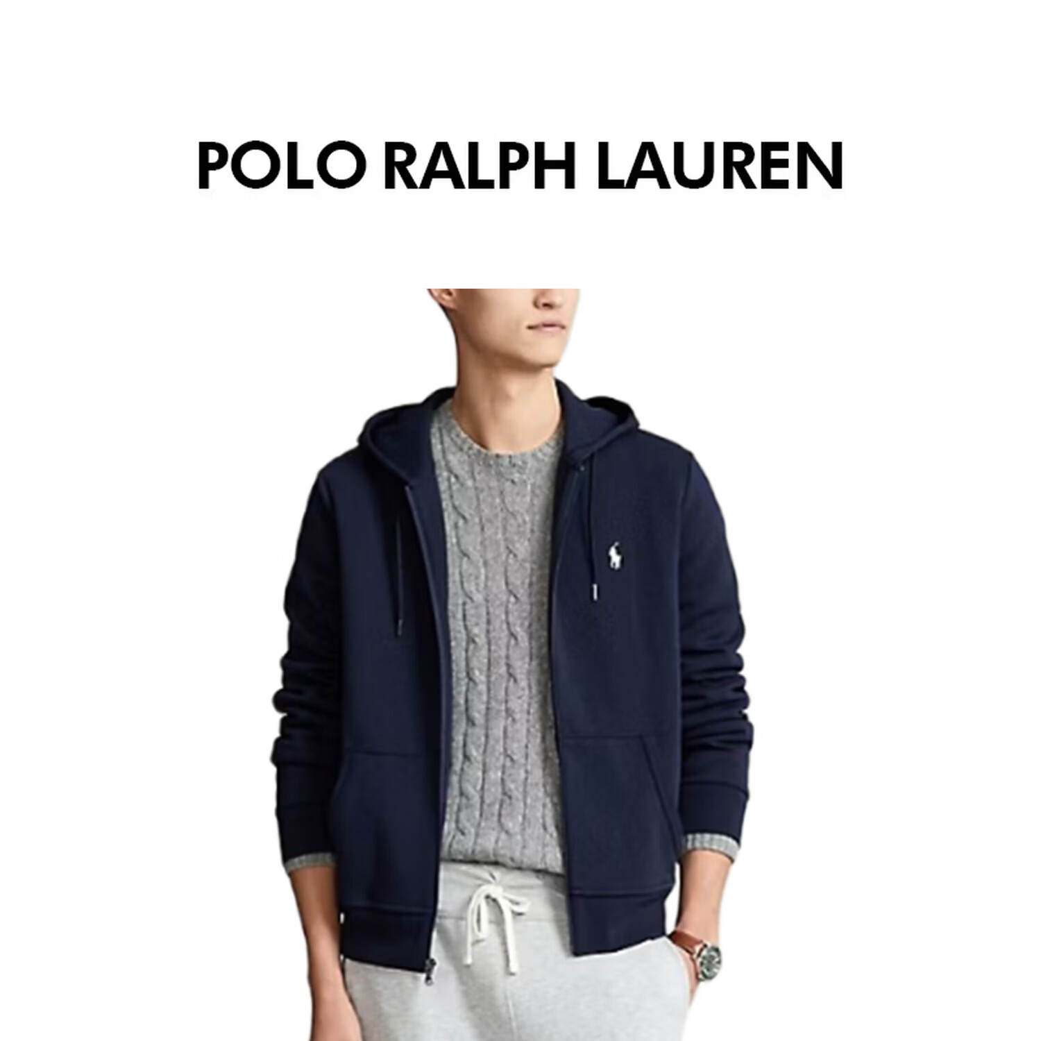 RALPH LAUREN 拉夫劳伦早春季新款潮流休闲男士连帽卫衣 710888282002 蓝色 L