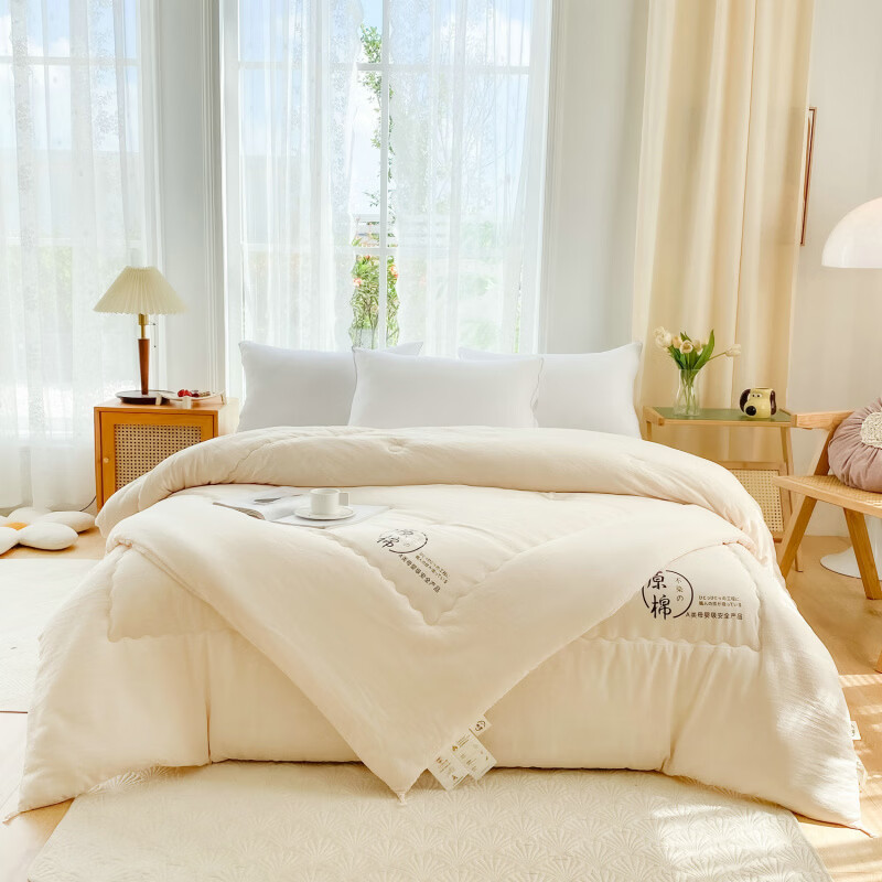 俞兆林（YUZHAOLIN）A类棉被母婴级水洗原棉大豆纤维春秋被保暖冬被空调夏被芯被褥子 不染-奶昔白 150*200cm夏被1.8斤