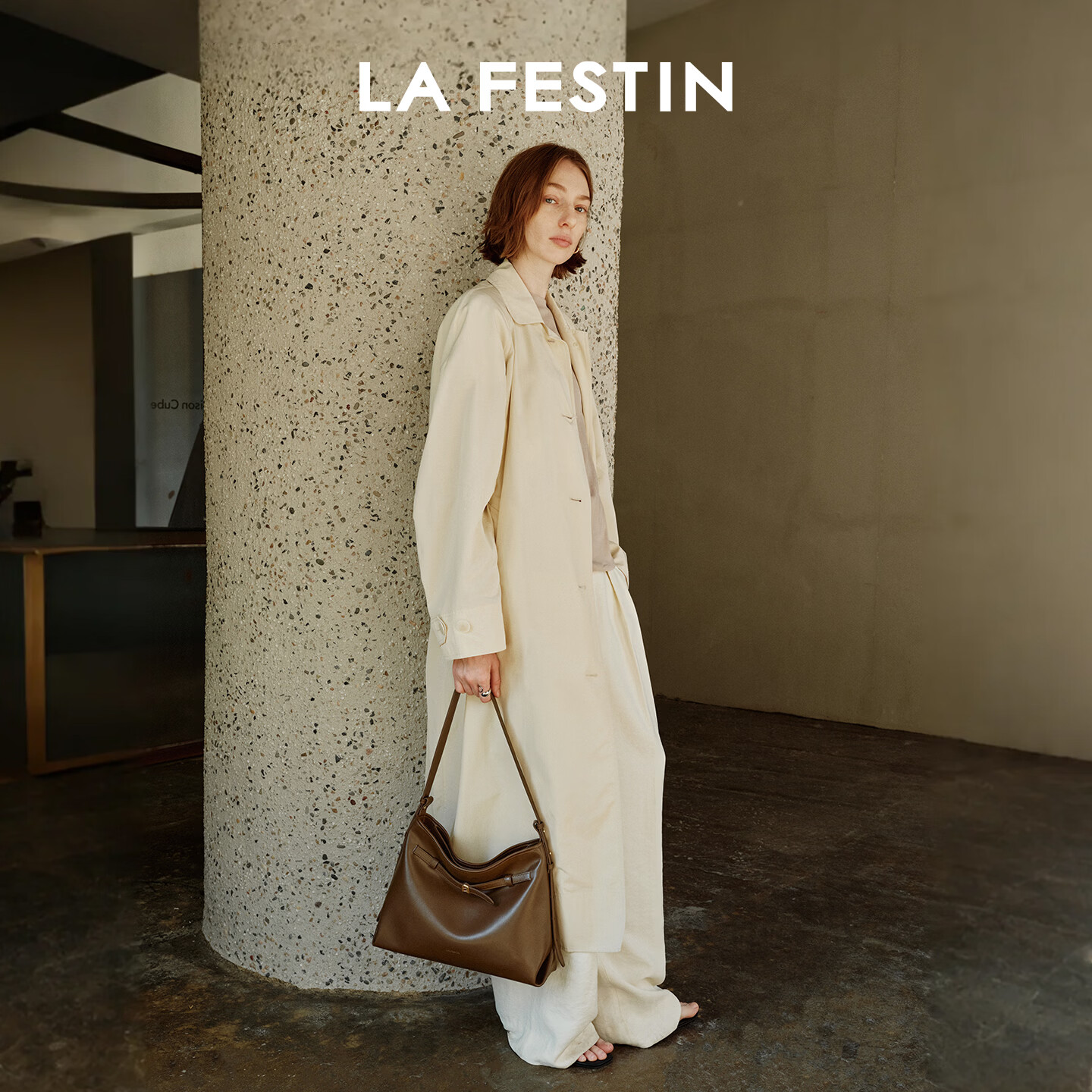 拉菲斯汀(La Festin)小懒HOBO包2026新款女包腋下斜挎大容量托特包生日礼物送女生 慕斯棕 | 可装12.9英寸ipad | 现货即发