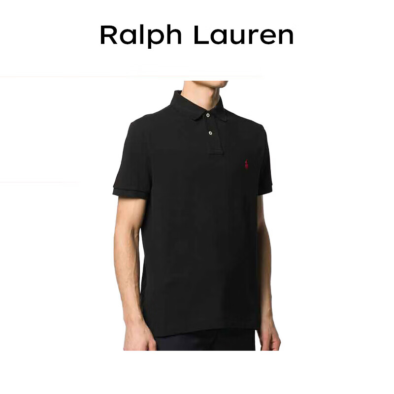 RALPH LAUREN 拉夫劳伦夏季新品潮流男士送父亲节礼物经典T恤短袖Polo衫黑L