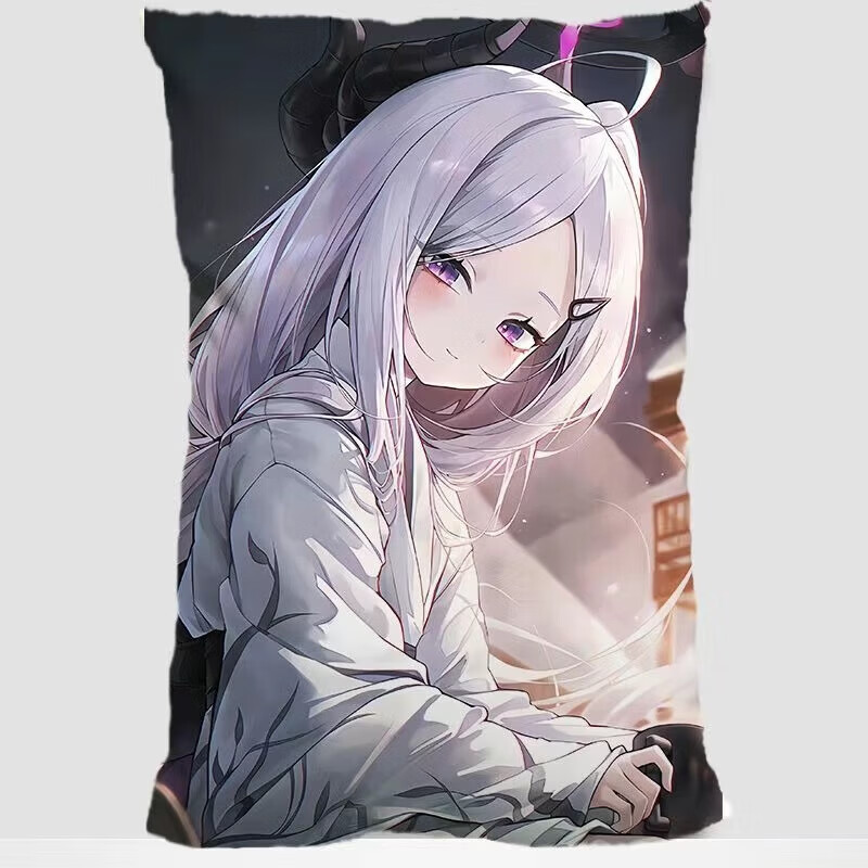 CLCEY灿驰空崎日奈抱枕蔚蓝档案动漫周边二次元可爱长方形靠枕送朋友礼 50x30cm双面(枕套) CXRNK-1