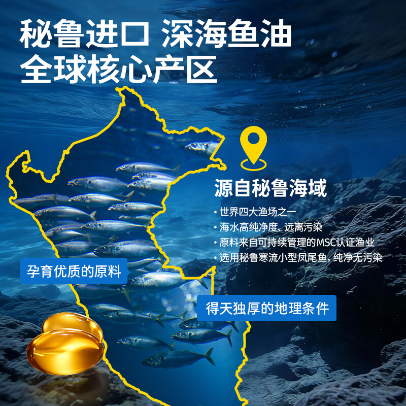 Hot Rule鱼油omega-3高纯度深海鱼油EPA+DHA健脑护眼胶囊便携 【囤货首选】深海鱼油 30粒*2瓶