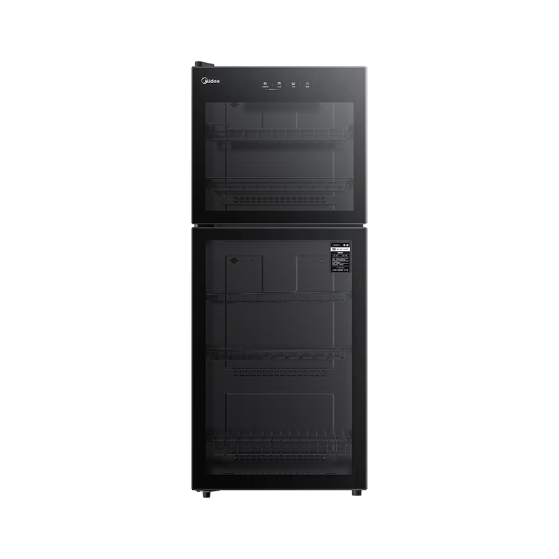 美的（Midea）消毒柜立式 家用消毒碗柜 触屏上下分控大容量消毒柜 二星级 132L 【全不锈钢内胆】132G01