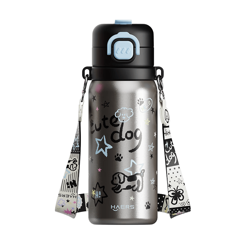 哈爾斯（HAERS）保溫杯兒童吸管杯直飲雙飲316L大容量學(xué)生水杯6-12歲上學(xué)專用