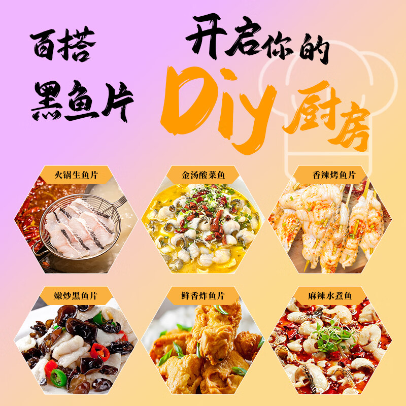 鱼想说黑鱼片免浆250g无刺生鱼片0添加火锅生鲜懒人快手菜预制菜半成品 【5斤】250g*10袋