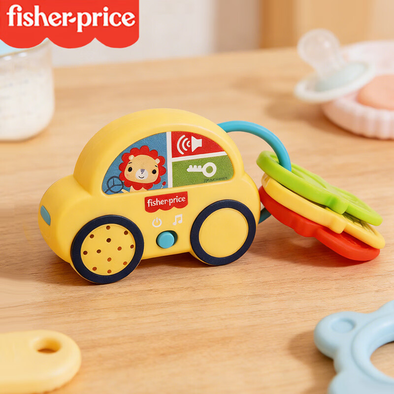 费雪（Fisher-Price）儿童音乐手机宝宝早教益智仿真模型玩具哄睡音乐汽车牙胶 汽车款