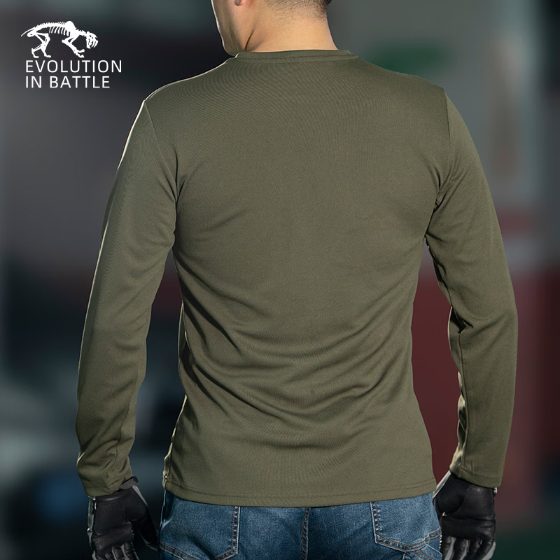 猛虎营利刃长袖coolmax战术速干透气圆领长袖运动户外健身 RG绿 4XL（高165~190cm重110~120kg）