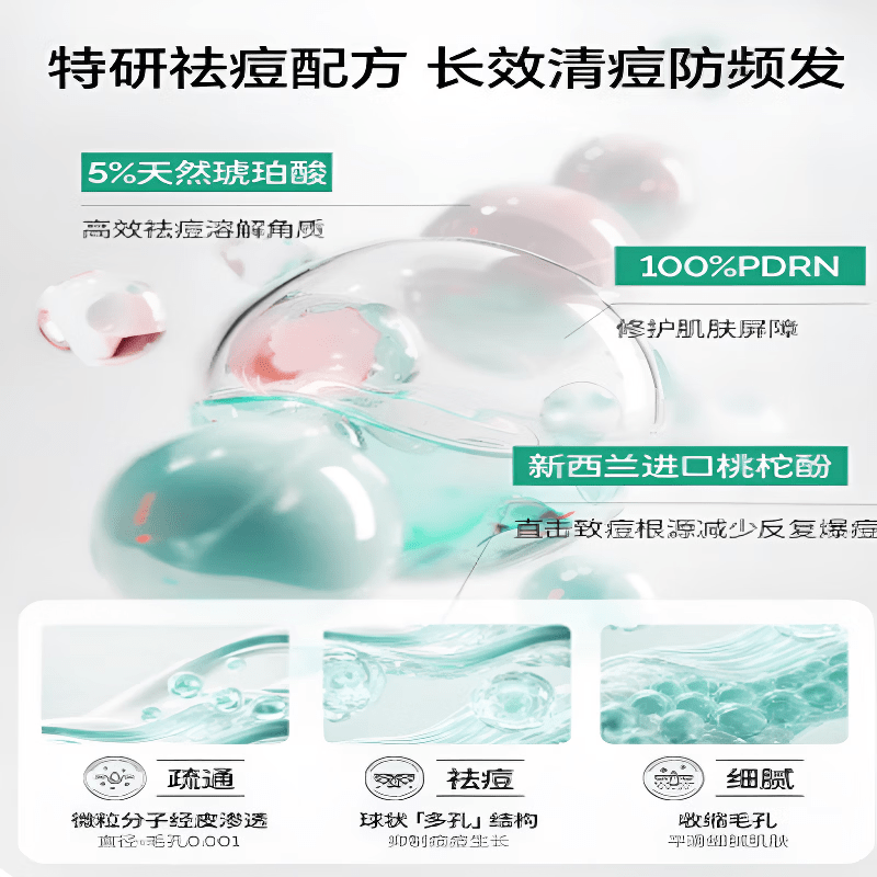 Intoskin韩国进口PDRN祛痘琥珀酸精华液去痘印痘坑快速修复瘪痘 2瓶【救急祛痘】