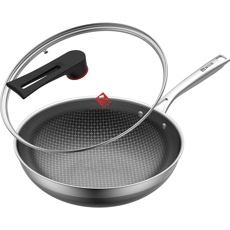 ���ͺգ�KBH������304�����˫�������Ѳ�ճ���˹�����ƽ�׼峴�����¯ȼ���� ˫����ѹ� 2-5�� 32cm