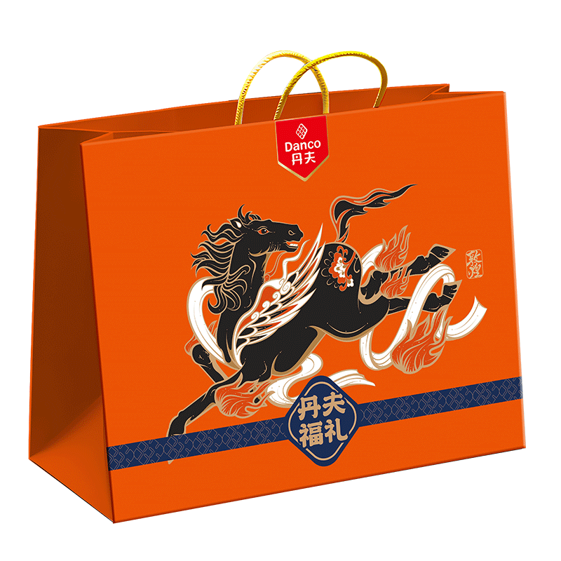 丹夫福禮年貨大禮包1235g 巧克力華夫餅薄脆餅配禮袋