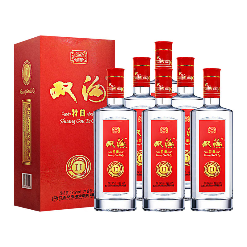 双沟浓香型白酒 纯粮酿造【过年送礼】 42度 500mL 6瓶 特曲整箱