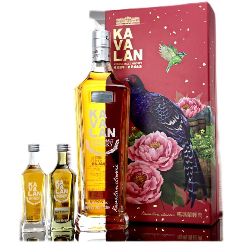 噶瑪蘭金车单一麦芽威士忌迷你小瓶酒伴摆件洋酒 金车噶玛兰经典新春礼盒帝雉(1号)