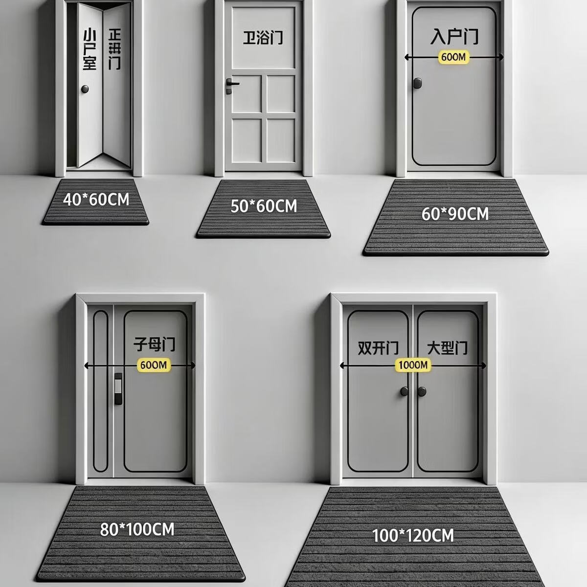 中掌柜硅藻泥吸水地垫浴室卫生间门口进门入户防滑脚垫子洗手间厕所地 马年地垫 01[ 橡胶底防滑] 40x60cm