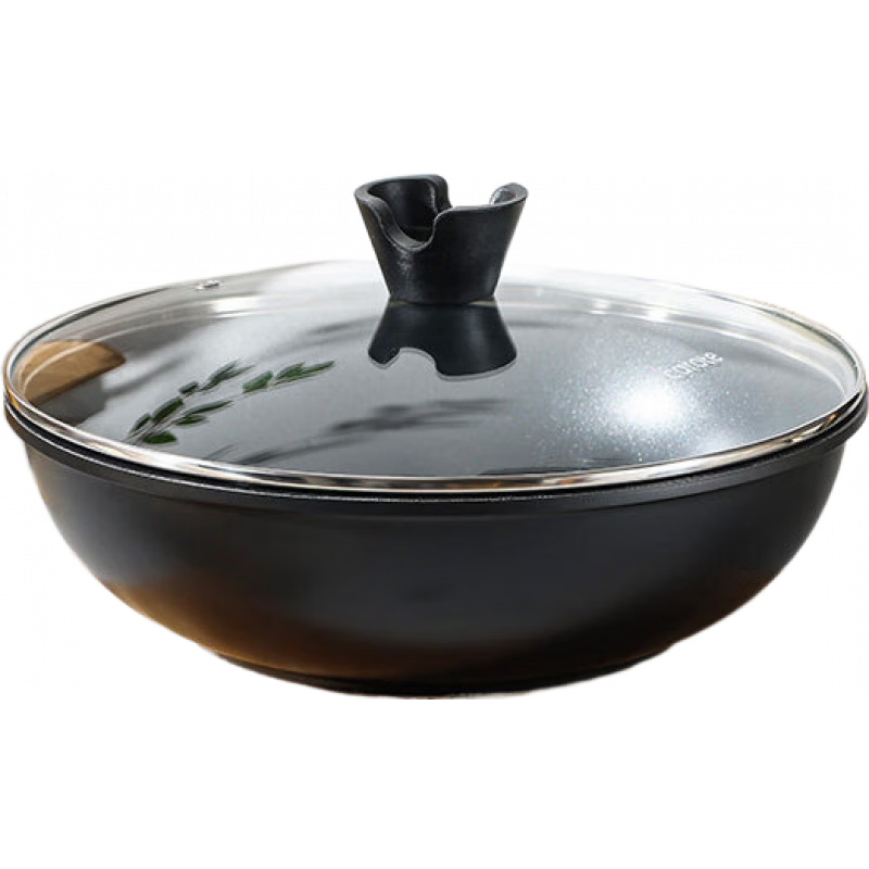 卡羅特不粘鍋炒鍋家用炒菜不沾鍋小平底鍋燃?xì)庠铍姶艩t炒菜鍋專(zhuān)用 【帶蓋】明火燃?xì)庠顚?zhuān)用款 28cm