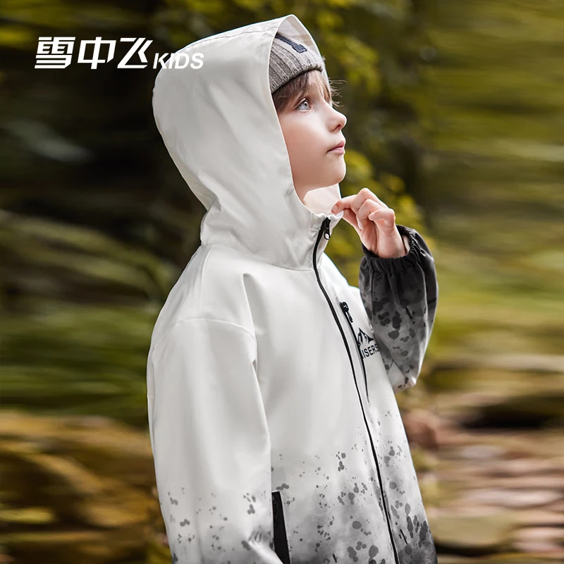 雪中飞【三合一儿童外套】童装男童加厚上衣女童两件套户外可拆卸外套 黑色(0451) 140