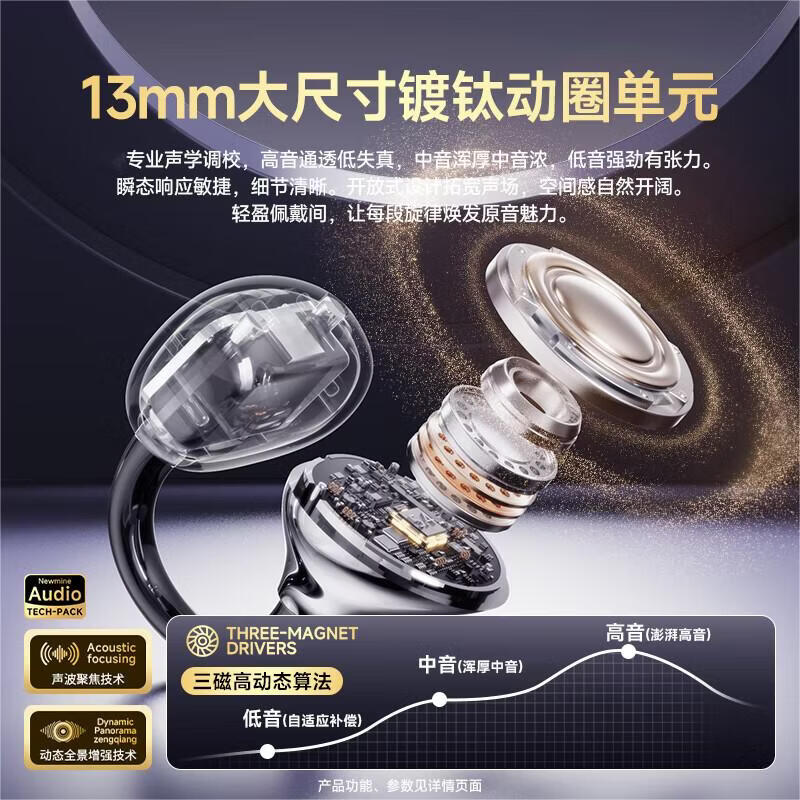 WENINEWIN【柏林之声 | 爆款推荐】无线蓝牙耳机耳夹式2026最新款超长续航降噪运动跑步适用华为小米苹果 升级版电镀肤【智能数显+空间音效】 尊享版 [HIFI音质+贴耳舒适]