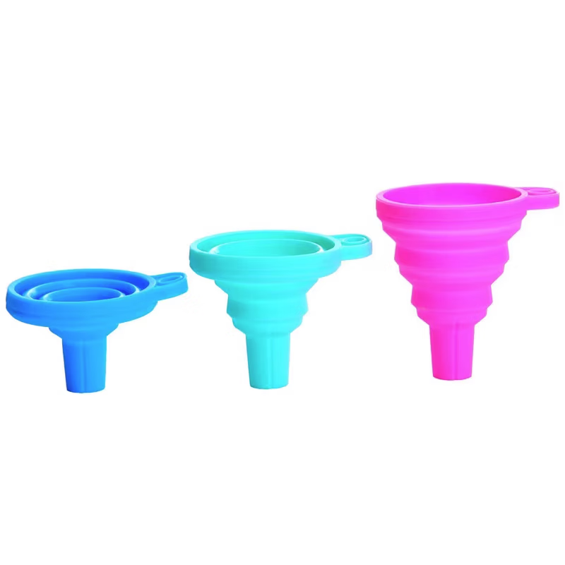 【精选直发】硅胶漏斗迷你伸缩折叠漏斗倒油漏厨房小口径水具配件 【5个】随机颜色