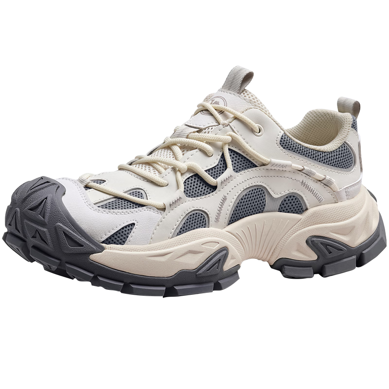 骆驼牌 男士休闲鞋户外透气网面徒步鞋 P16S342009 雨雾灰 41