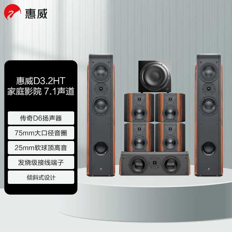 惠威（HiVi-Swans）D3.2HT系列声道家庭影院套装 客厅家用电视音响 落地影院 组合音箱 D3.2HT（7.1声道）