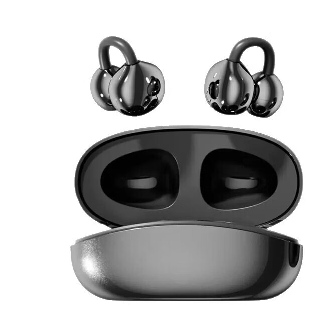 逸青霄新款2026耳夹式无线蓝牙耳机高颜值高音质长续航运动跑步蓝牙5.4超长续航智能降噪防水防汗 紫色