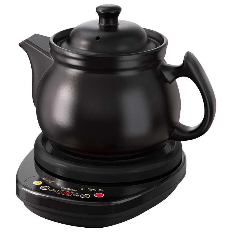 壶福（HF）煎药壶养生壶砂锅中药壶分体式中药锅煎药壶全自动电药壶熬药锅中药熬药电砂锅煲药壶电煎壶熬药罐 【健康内无釉】 5.5L 壶A+智能黑底座A