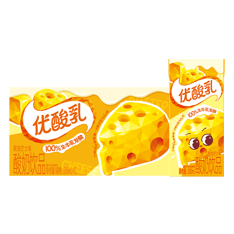 伊利优酸乳【chiikawa吉伊卡哇IP装】黄油味 牛奶饮品 200ml*12盒