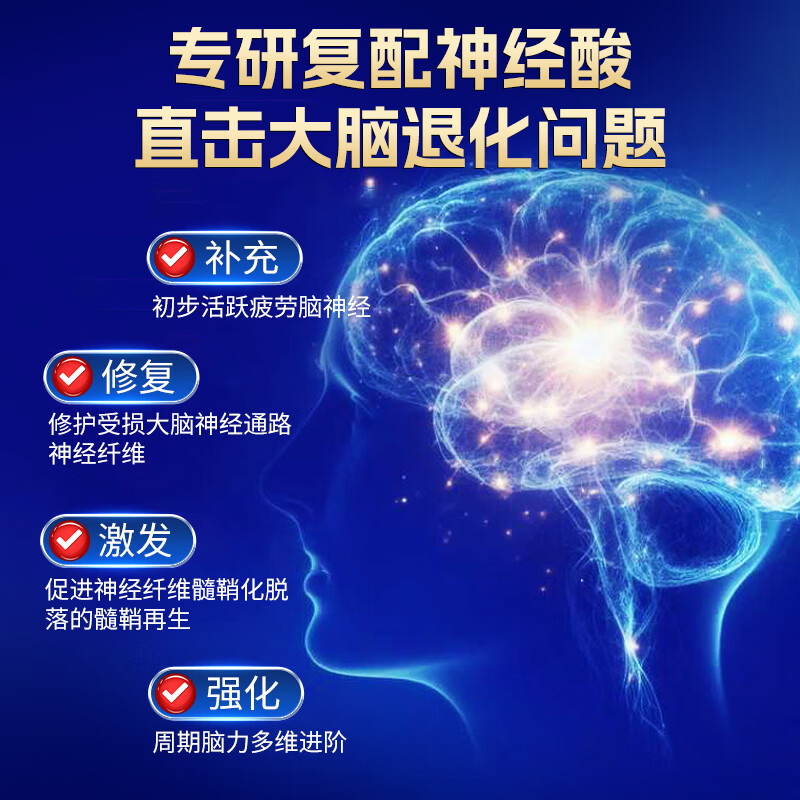 FETUGE神经酸成人中老年ps预防痴呆补脑力素增强记忆力DHA藻油凝胶糖果 体验装【不推荐，吸收阶段】60粒*1瓶