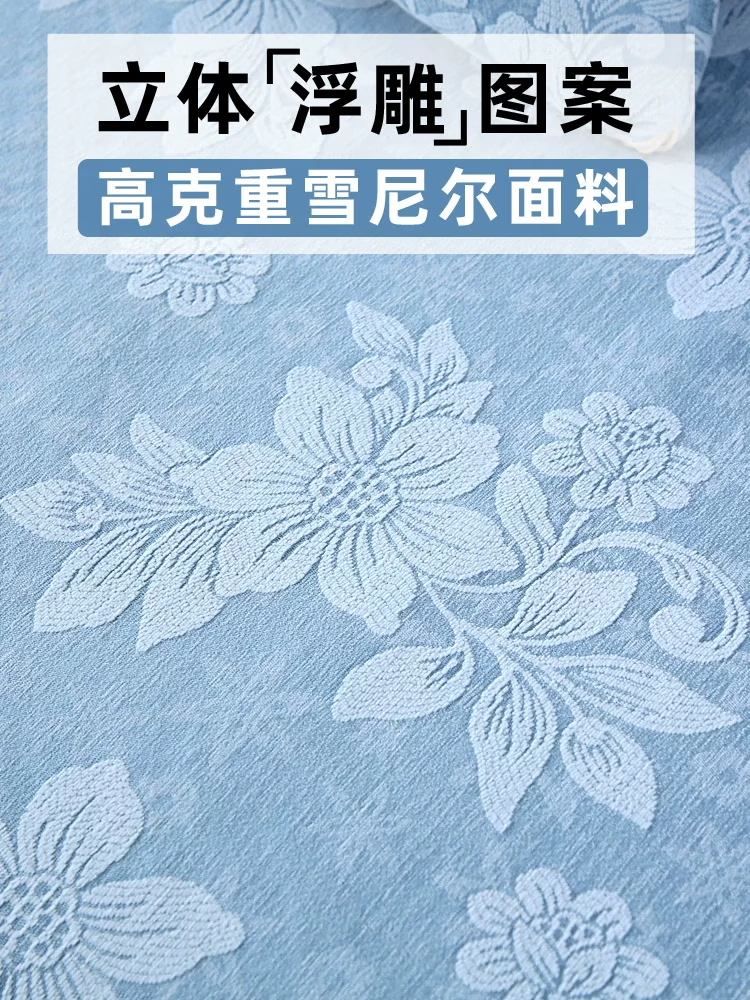 诸匠仕雪尼尔沙发垫轻奢高级感四季通用三座一贵妃沙发防滑坐垫套罩盖巾 花之恋-灰色 0cm 0cm 定做联系客服*