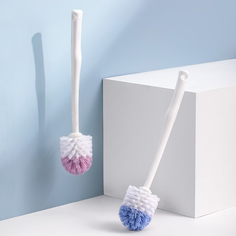 茶花【甄选直发】马桶刷刷子圆头长柄卫生间家用清洁洁厕挂墙式壁挂蹲 紫色1个装