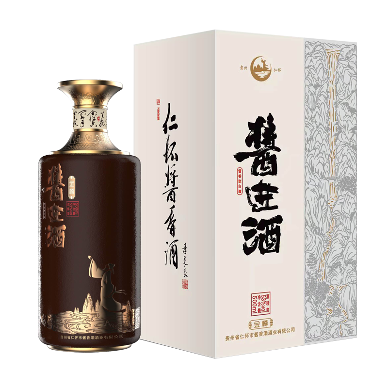 仁怀酱香酒（RENHUAIJIANGXIANGJIU） 酱进酒金樽 酱香型白酒 53度 500ml 单瓶装