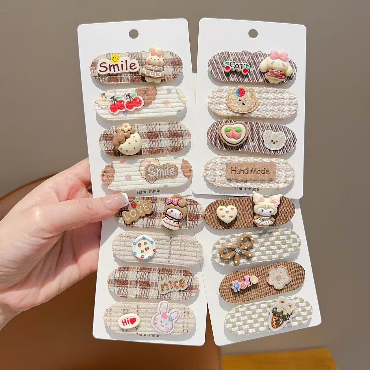 【精选直发】秋冬咖色碎发贴儿童刘海贴后脑勺女童魔术贴可爱头饰 02#美乐蒂碎发贴