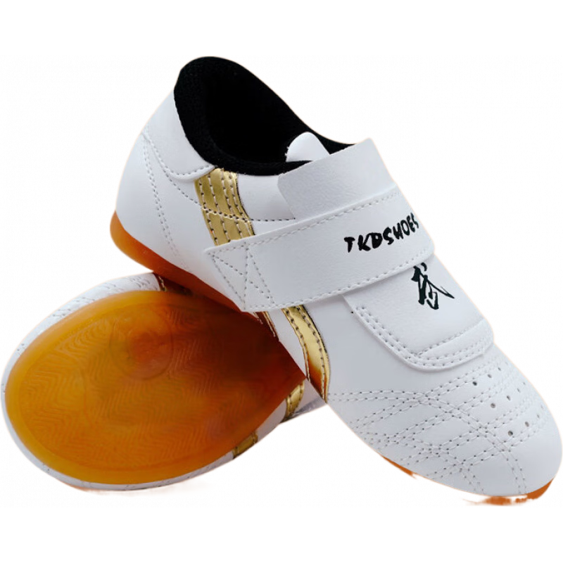 s.lemonslemon儿童跆拳道鞋男童专用散打训练鞋软底防滑武术鞋女童 白金色 26