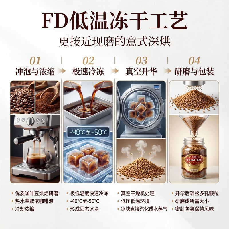 花田萃冻干黑咖啡瓶装0蔗糖燃减0脂浓缩美式纯苦速溶黑咖啡粉到27年12月 冻干黑咖啡100g*2瓶+试饮2条*2g