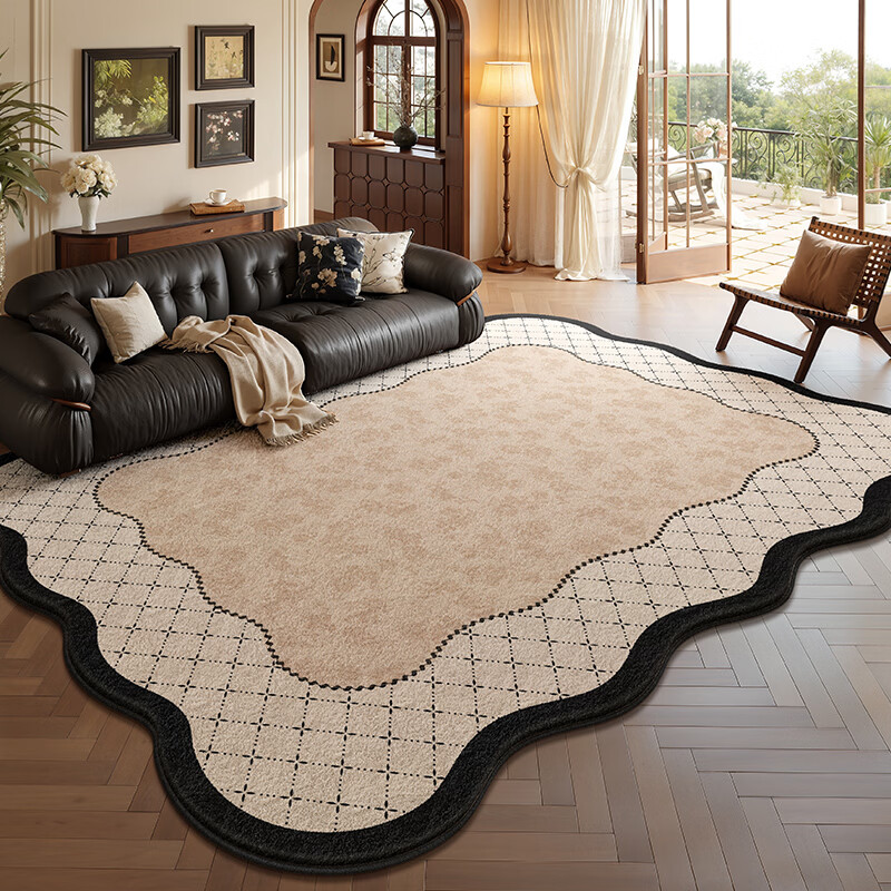 Y U-LIVE地毯客厅异形2026新款中古风免洗可擦不规则法式复古地垫沙发 S仿羊绒-云雾海棠 定制请联系客服【享优惠】