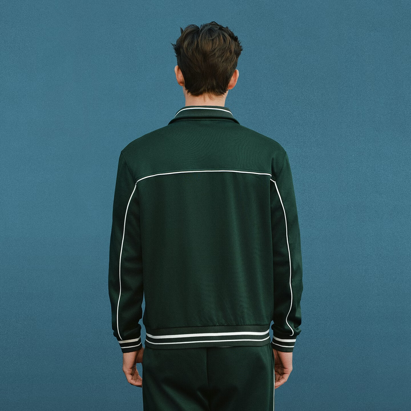 ellesse小贝壳26春季新品网球服老钱风外套复古运动卫裤套装男 深林绿-外套 M