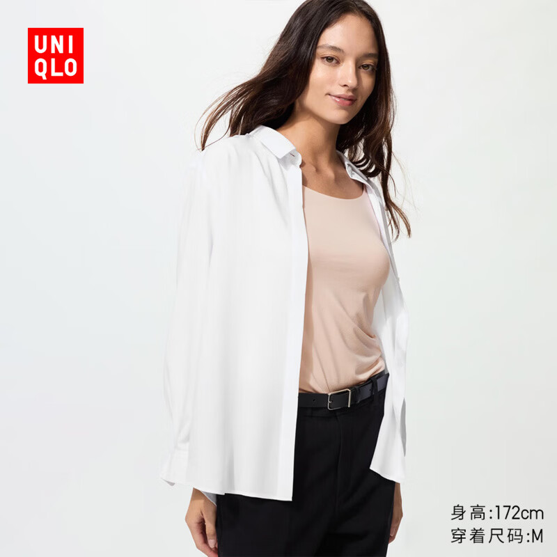 优衣库女装HEATTECH U领T恤/8分袖保暖衣内衣478934 478936 478936/11粉红色 M