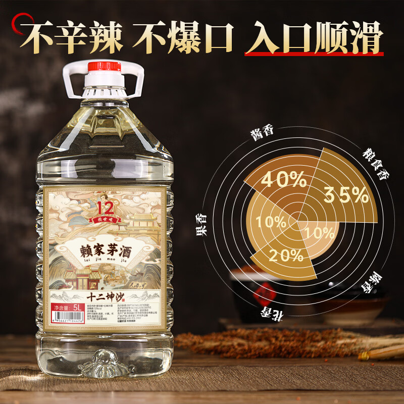 赖世峻纯粮酒53度酱香型白酒赖家茅酒桶装酒原浆酒散酒坤沙酒泡酒10斤 53度 5L 1桶 十二坤沙酒(主推口粮酒)