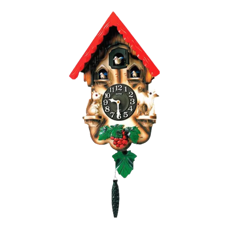 麗聲（RHYTHM）布谷鳥報時掛鐘家用掛墻客廳鐘表咕咕鐘創(chuàng)意實木擺錘進口石英鐘 4MJ418-R06